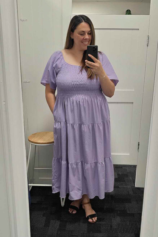 Shirred Bust Soph Maxi - Wisteria