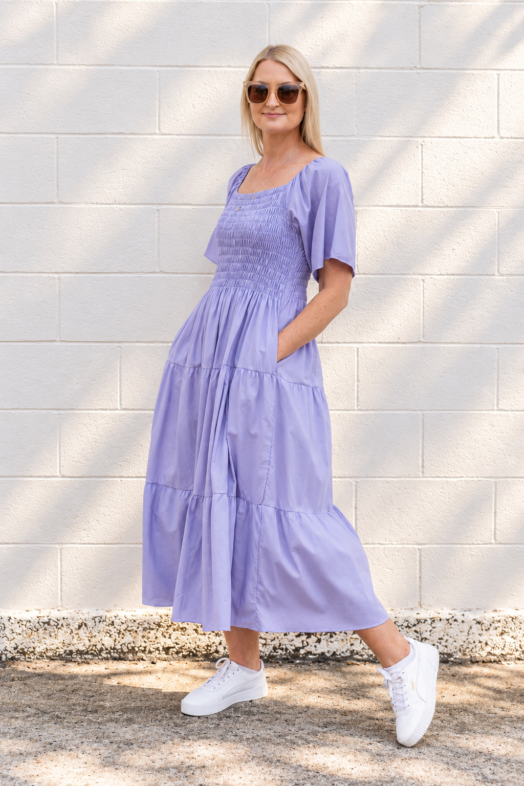 Shirred Bust Soph Maxi - Wisteria