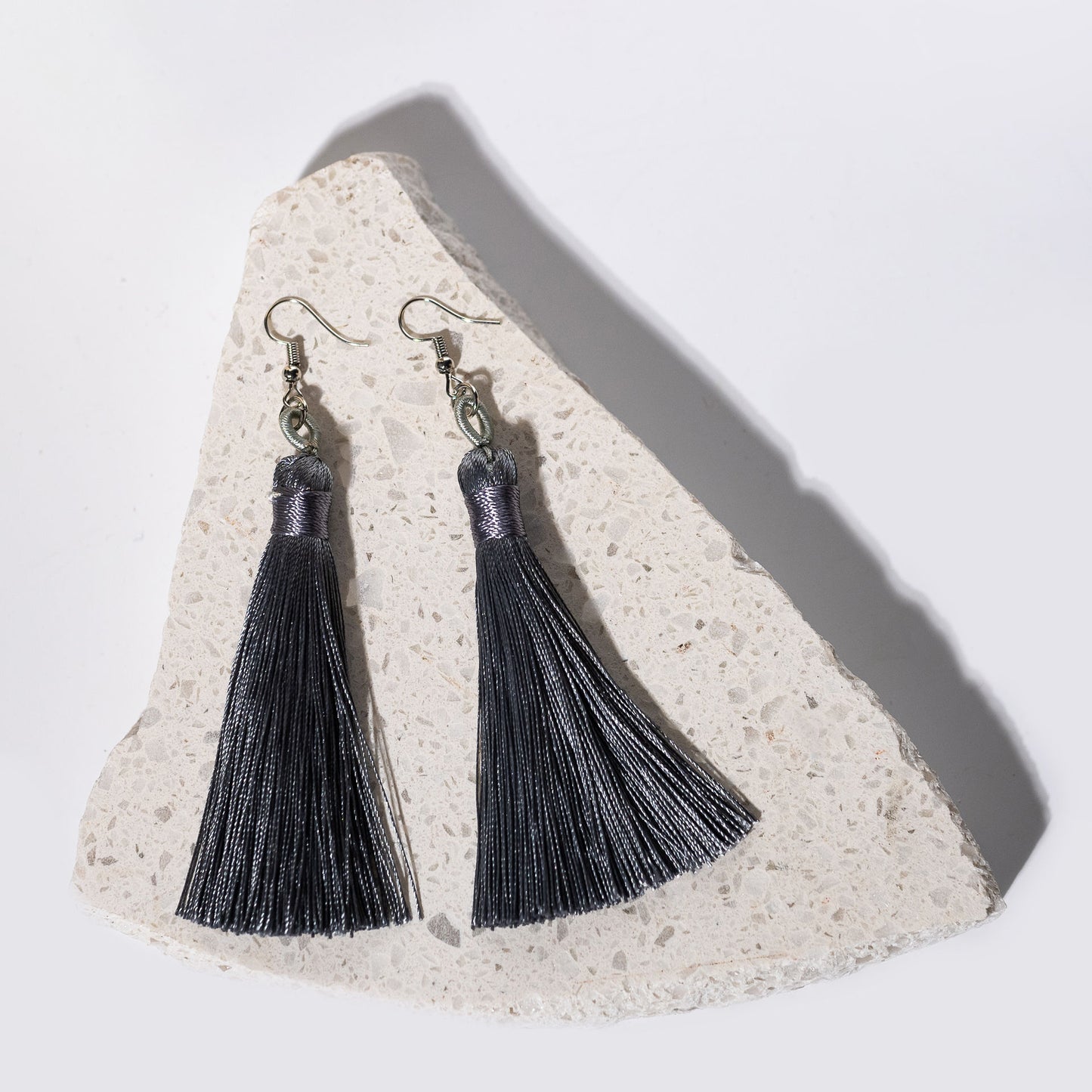 Short Tassel - Silver Earrings