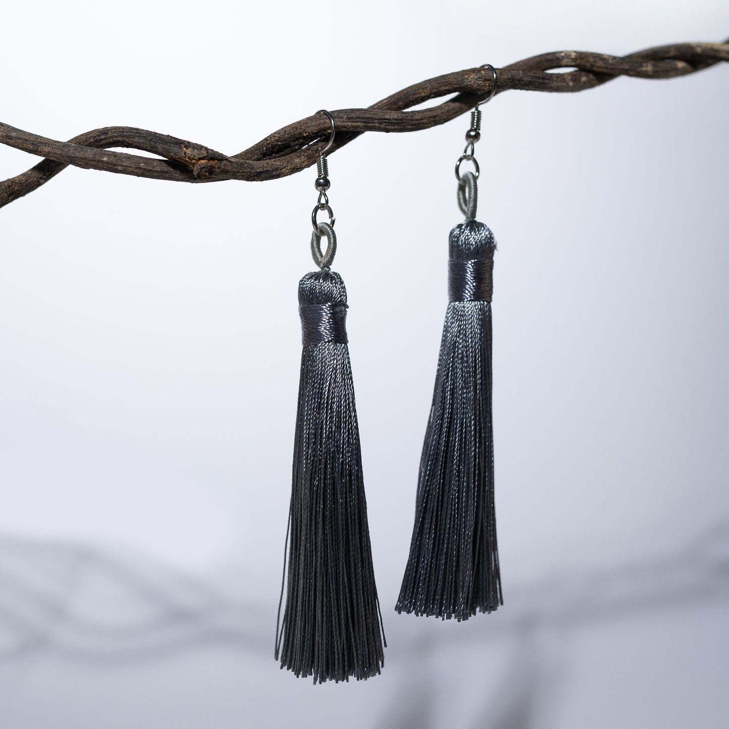 Short Tassel - Silver Earrings