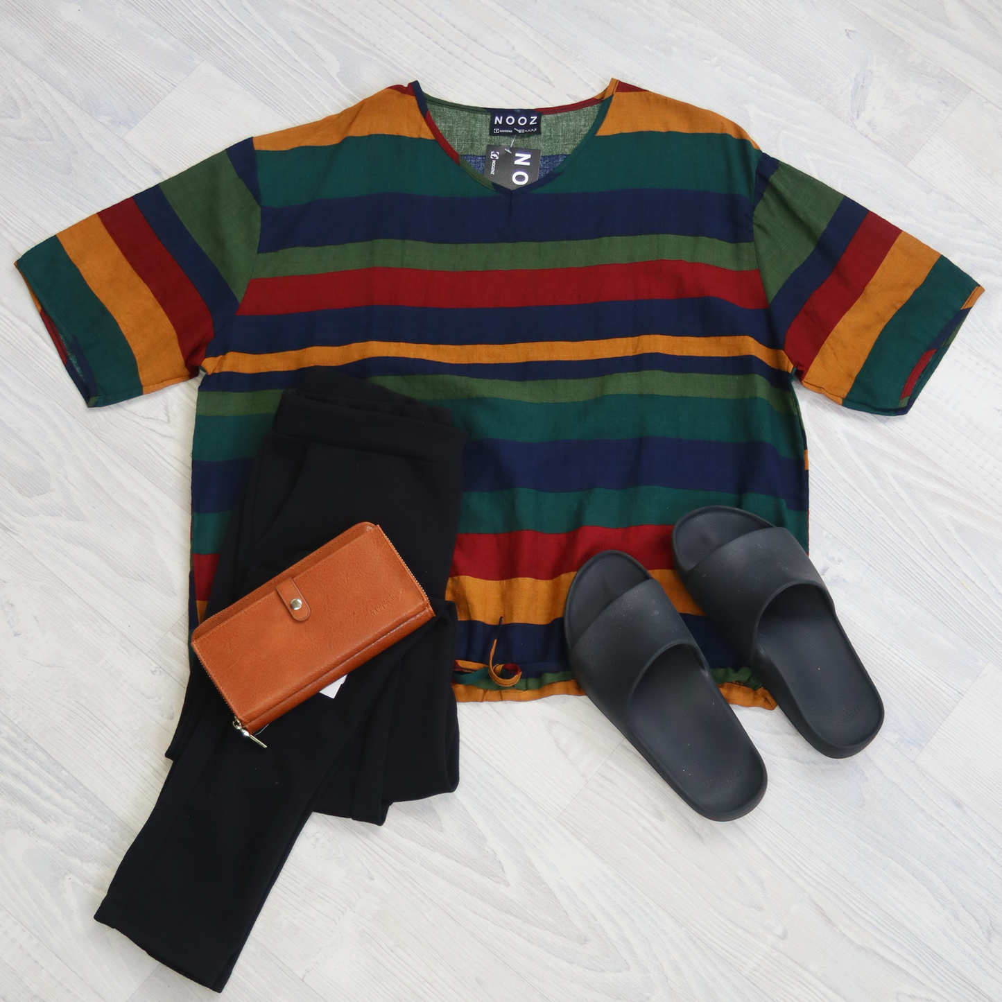Short Sleeve Verity Tie Top - Stripes