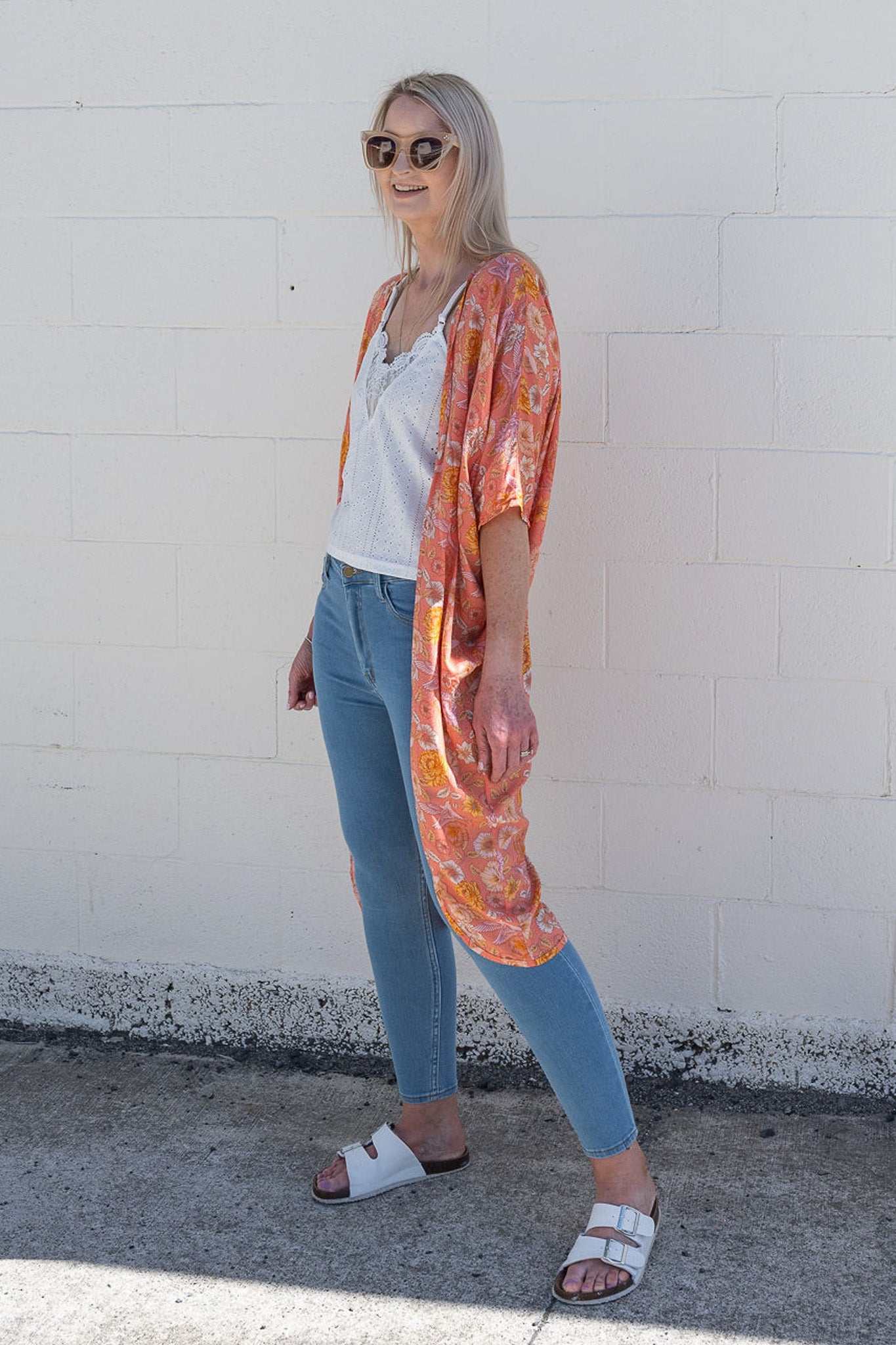 Tangerine Dove - Long Patterned Kimono
