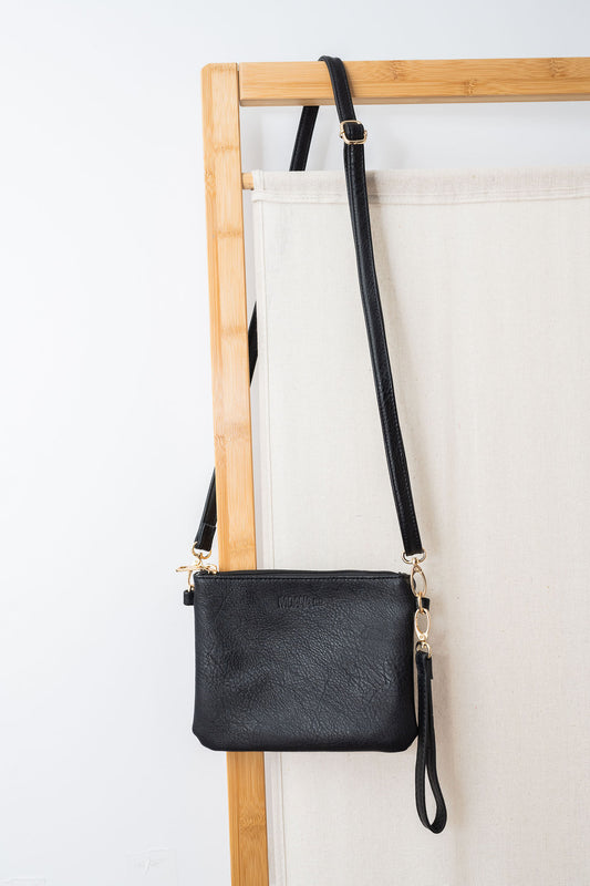 Vegan Leather Viaduct Clutch - Black