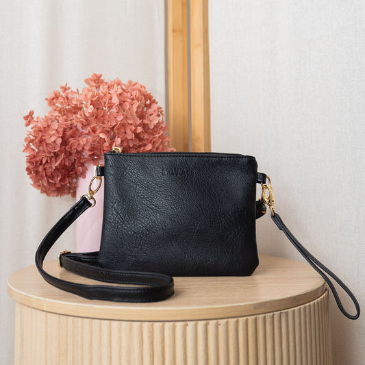 Vegan Leather Viaduct Clutch - Black