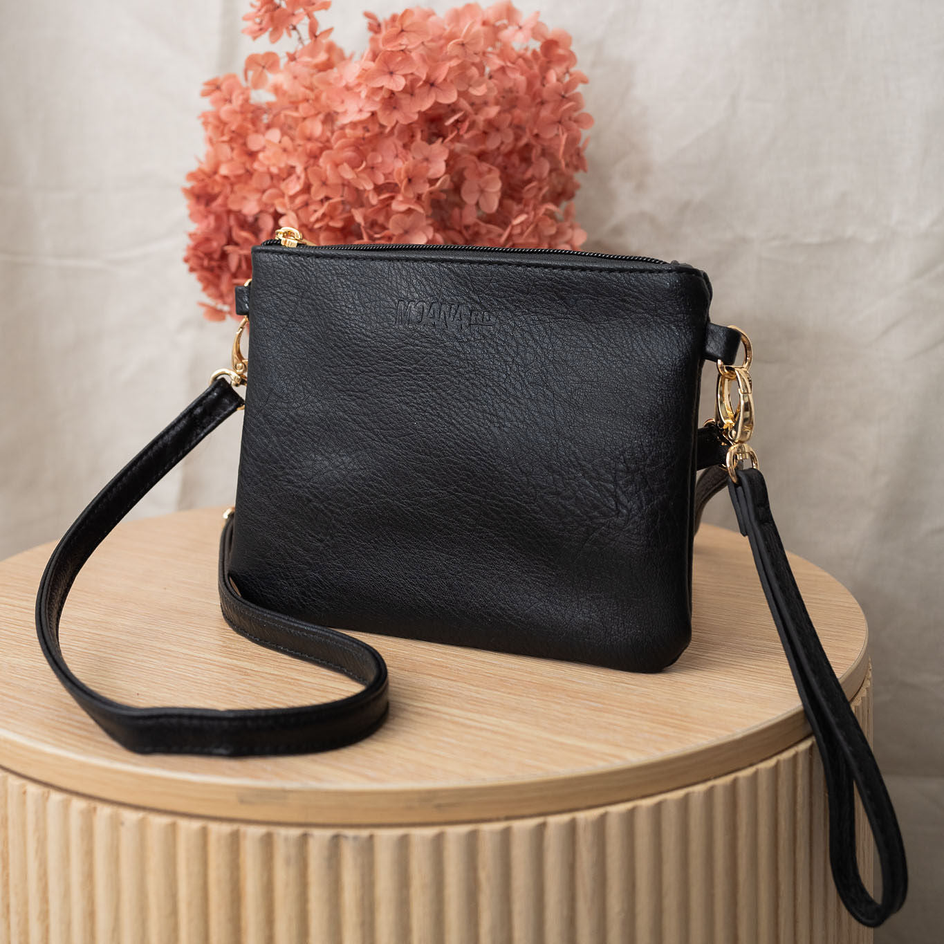 Vegan Leather Viaduct Clutch - Black