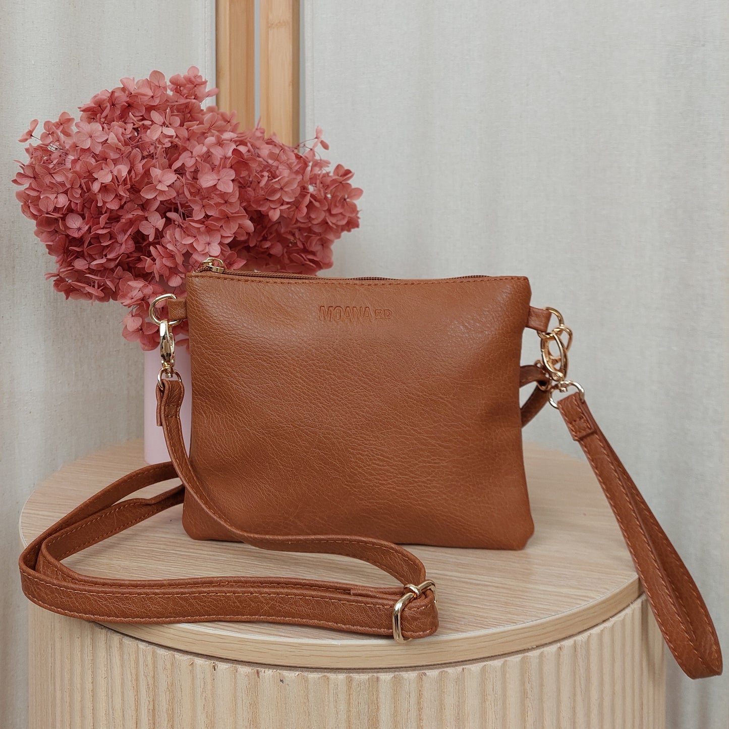 Vegan Leather Viaduct Clutch - Tan