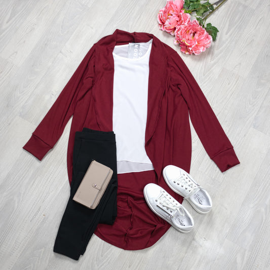 Wine - Lightweight Kimono Cardi