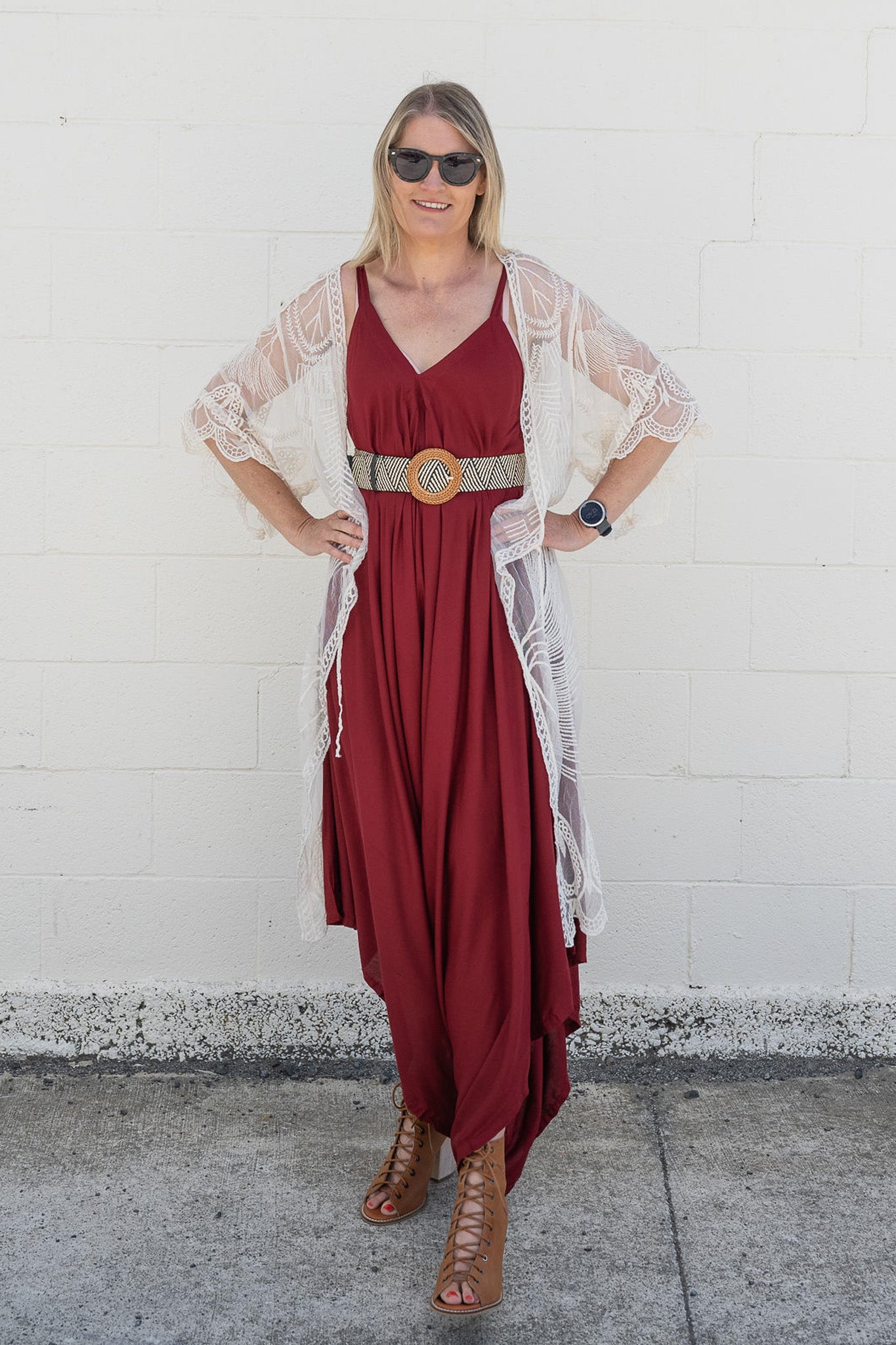 Wine Bali Jumpsuit