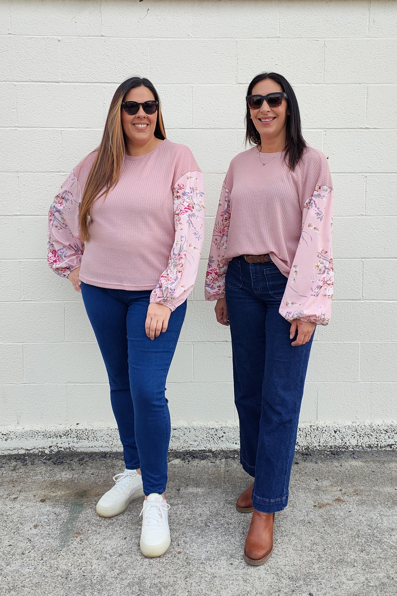 Pink Silky Floral Sleeve Amie Top