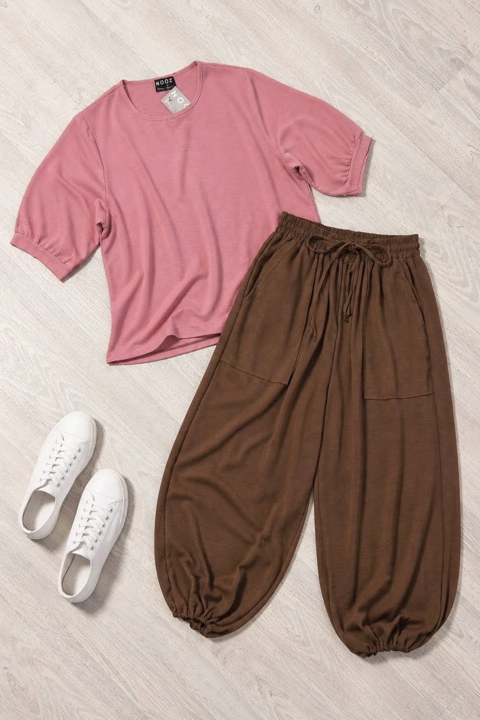 Plain Draped Izzy Top - Blush