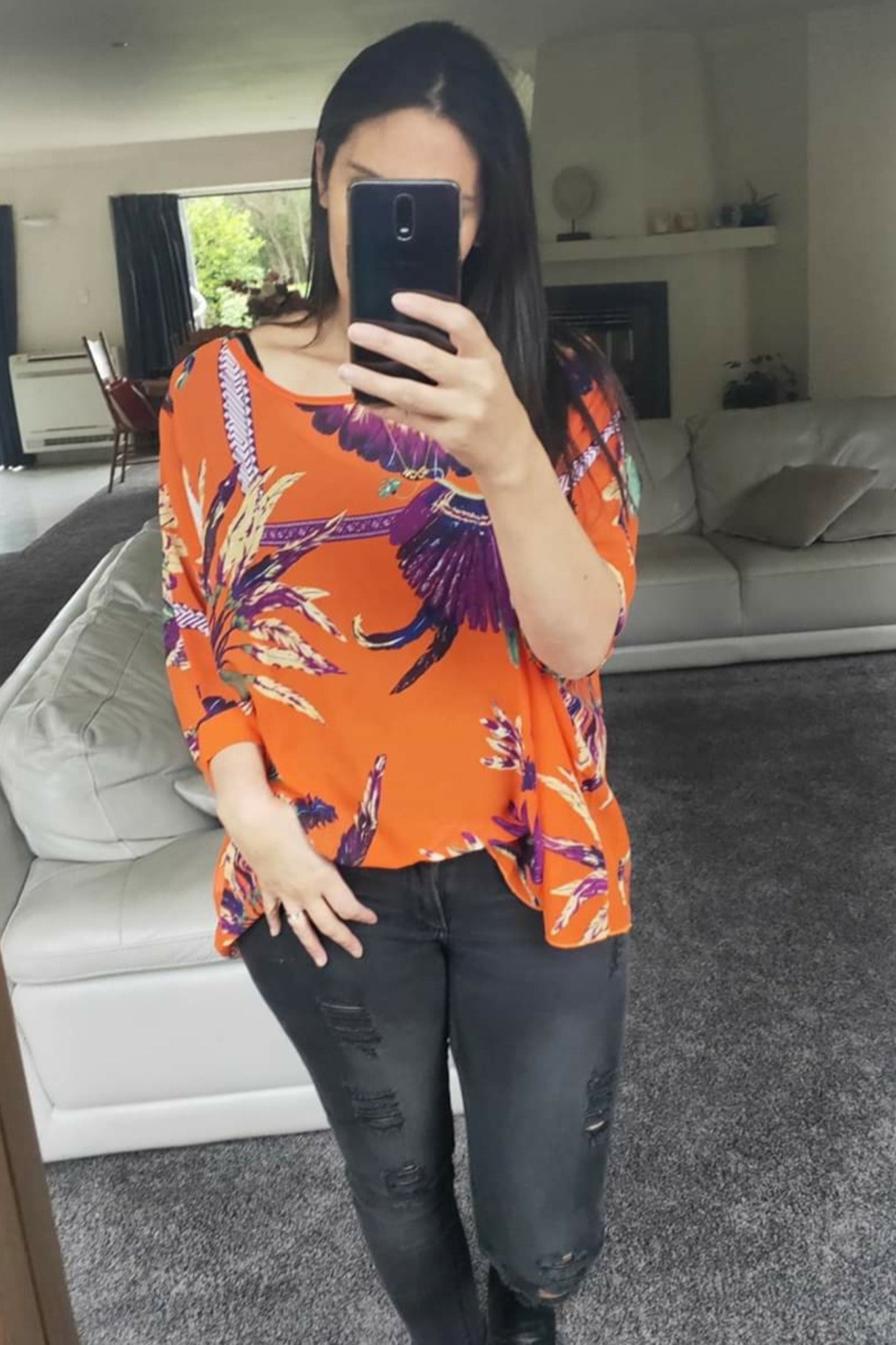 PRE-ORDER** Bright Orange Ethnic Draped Top - Colourpop Collection