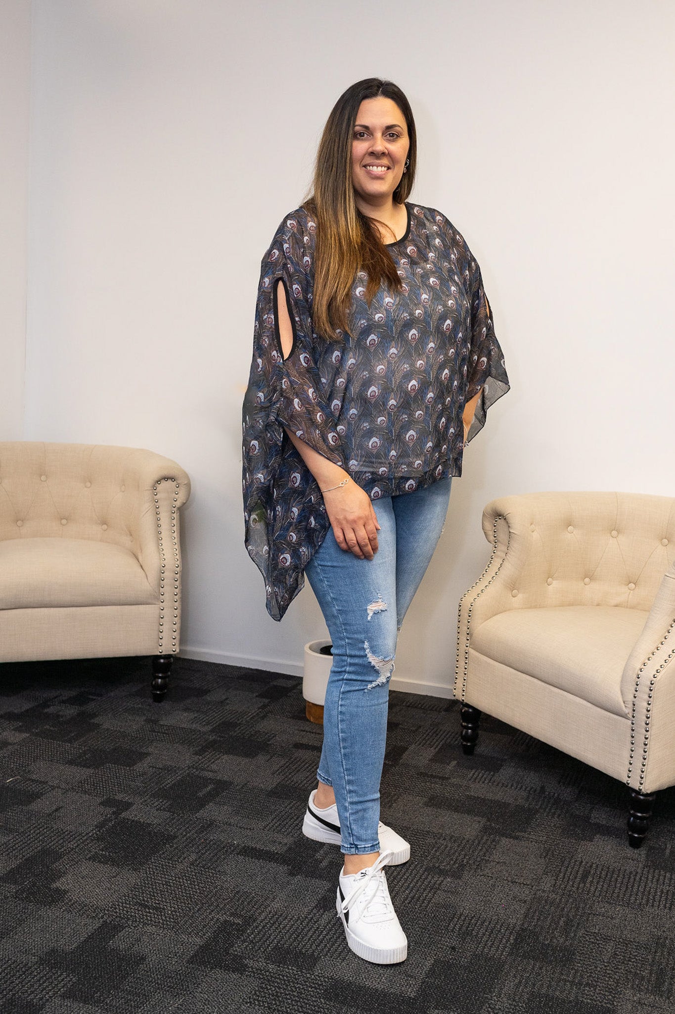 Butterfly Top - Blue Peacock