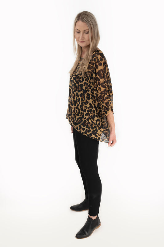 Animal Print Draped Top - Wild Collection