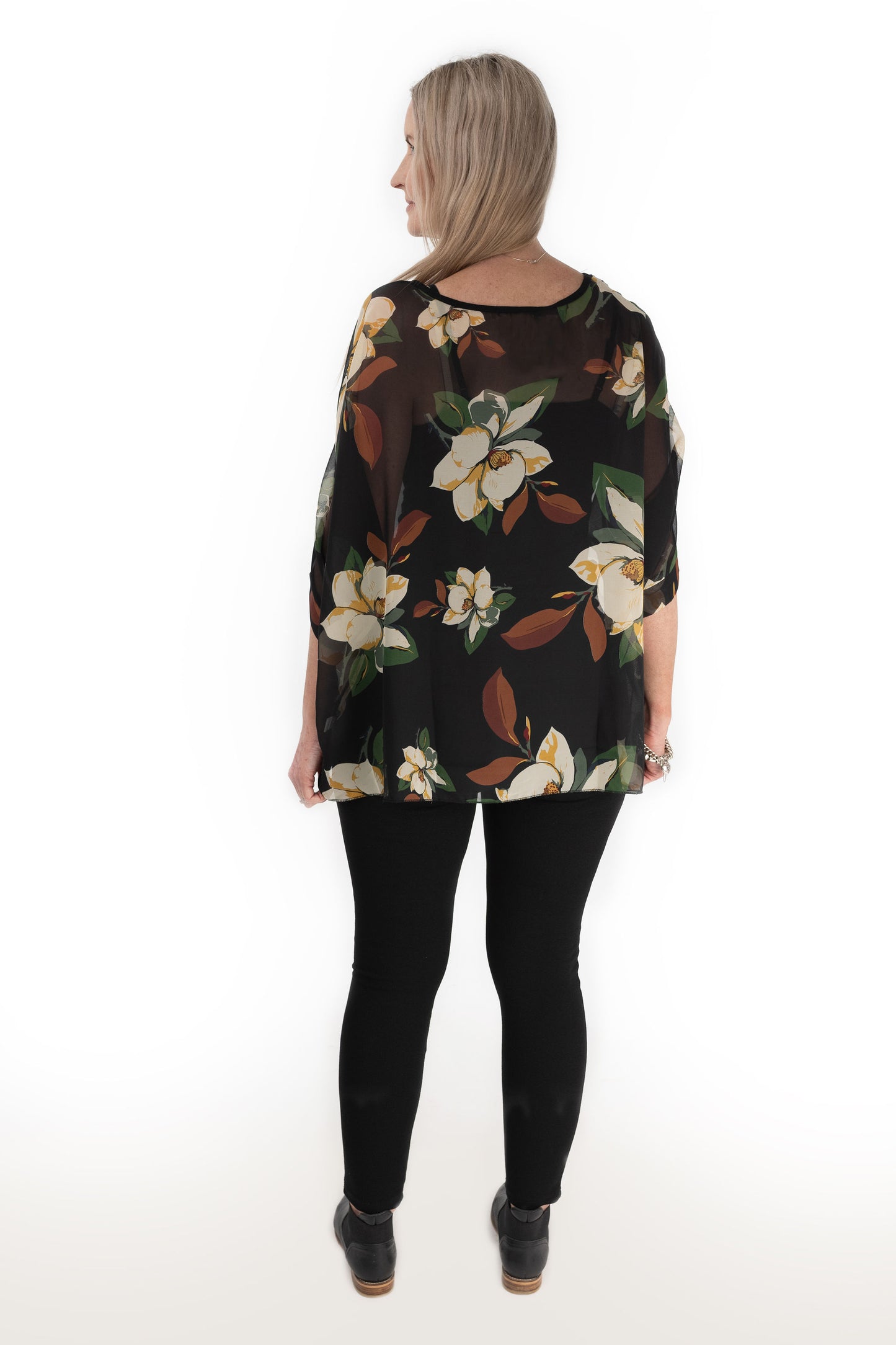 PRE-ORDER** Black Lily Draped Top - Floral Collection