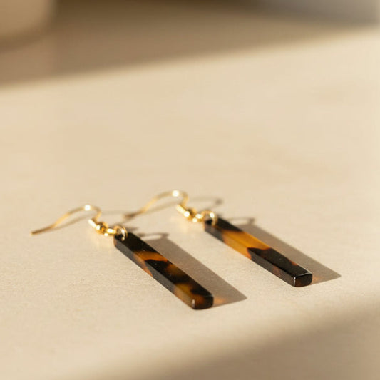 Mini Tortoiseshell Bar earrings