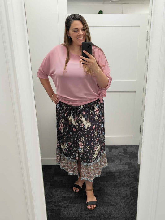 Pebble Fairytale Floral -  Magnolia Maxi Skirt