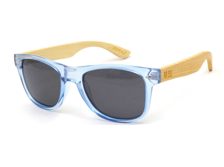 50/50s Sunglasses - Ice Blue with Wooden Arms