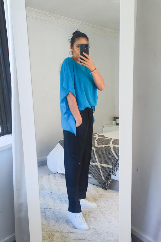 Floaty Chiffon Top - Blue