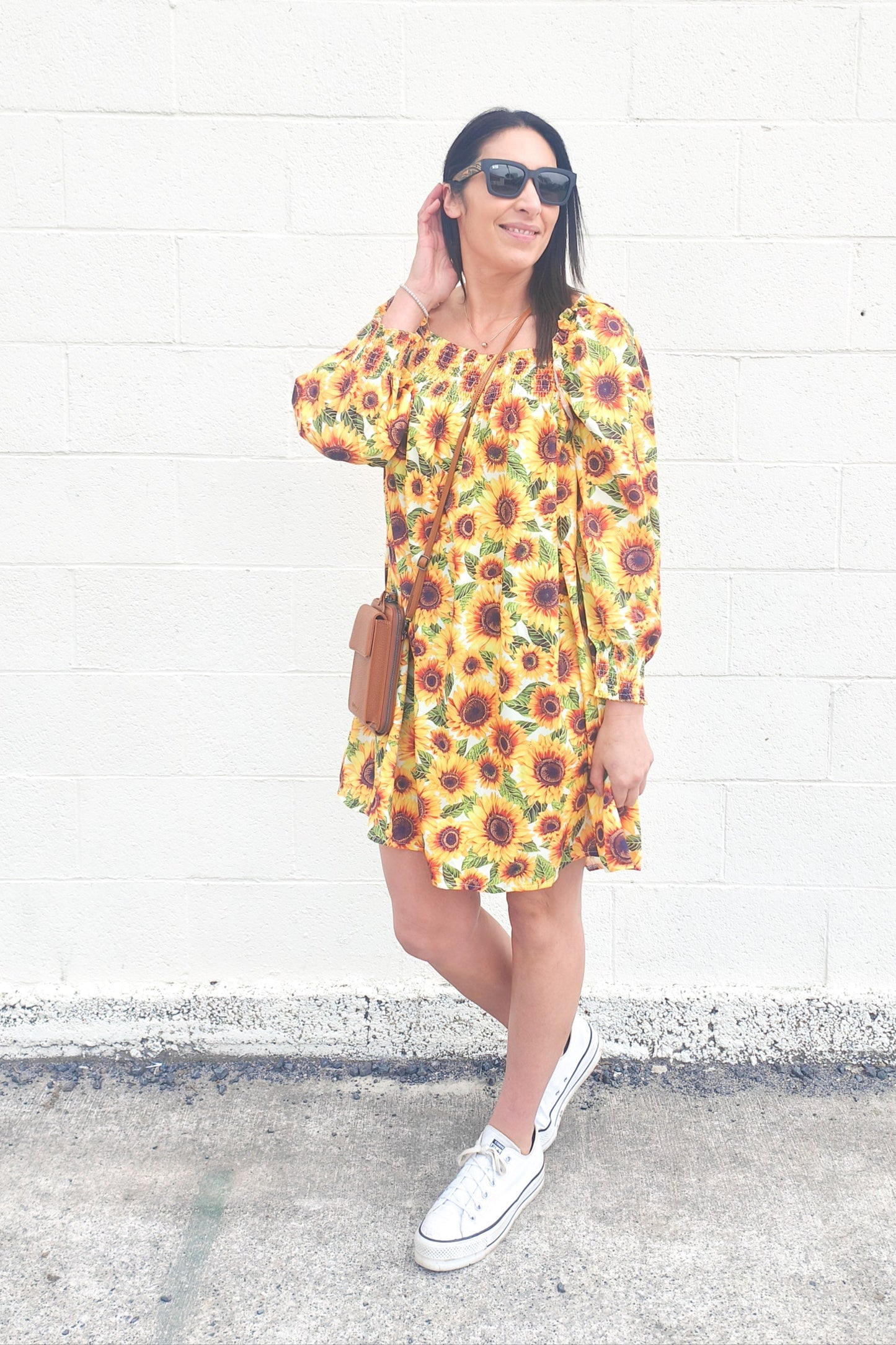 Morning Perfect Sunflower Smock Dress