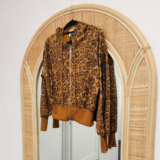 Leo Hooded Cropped Zip Up - Gold Shimmer