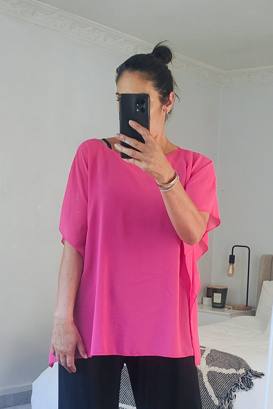 Floaty Chiffon Top - Pink
