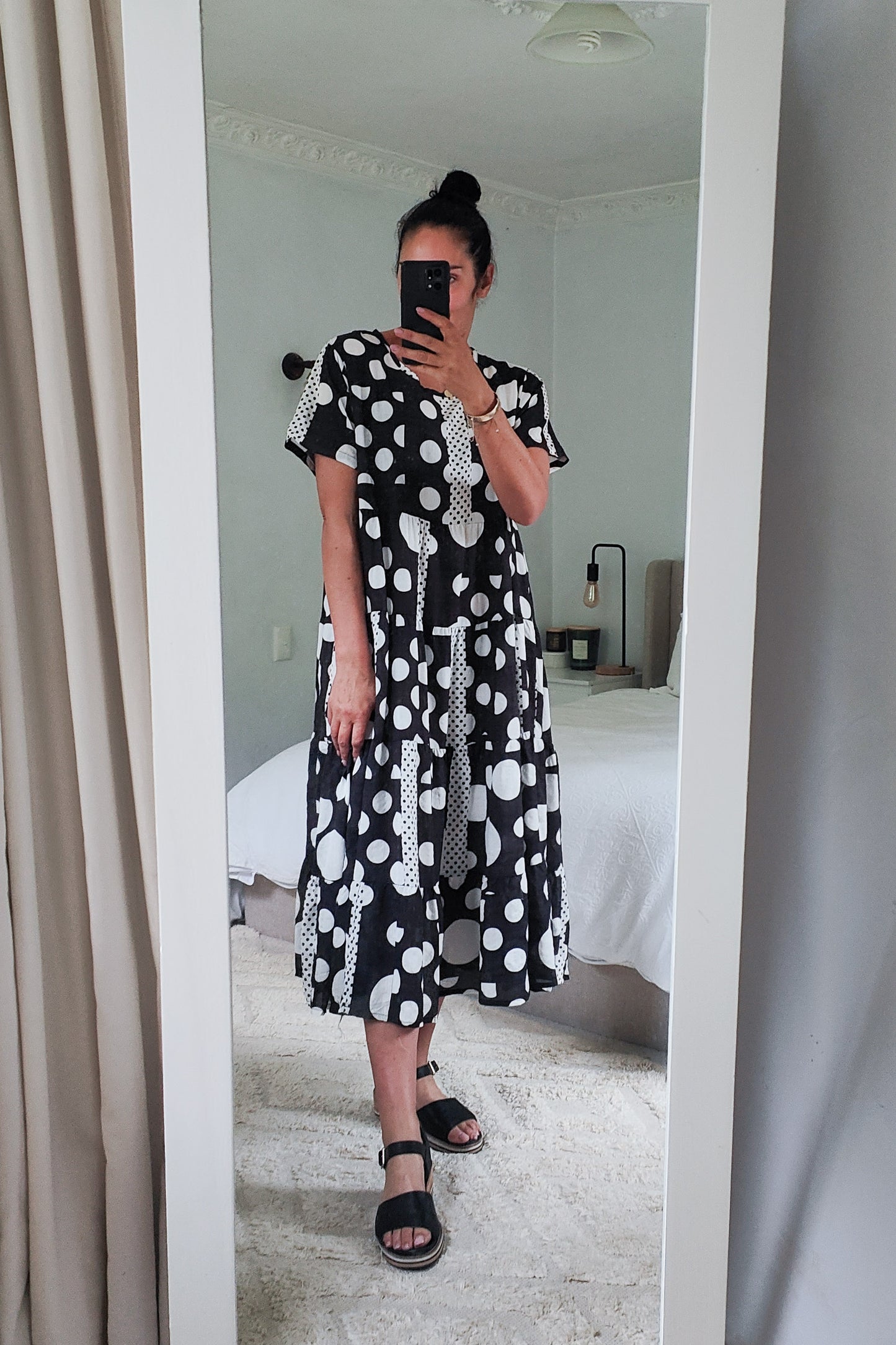 Nula Dress - B/W Dot Fiesta