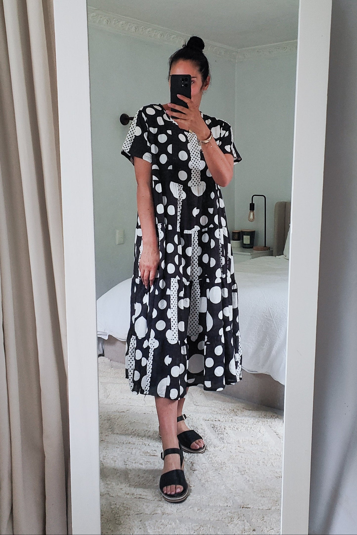 Nula Dress - B/W Dot Fiesta