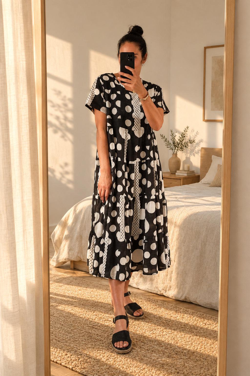 Nula Dress - B/W Dot Fiesta