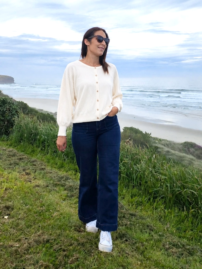 Cream - Cara Button up Cardi