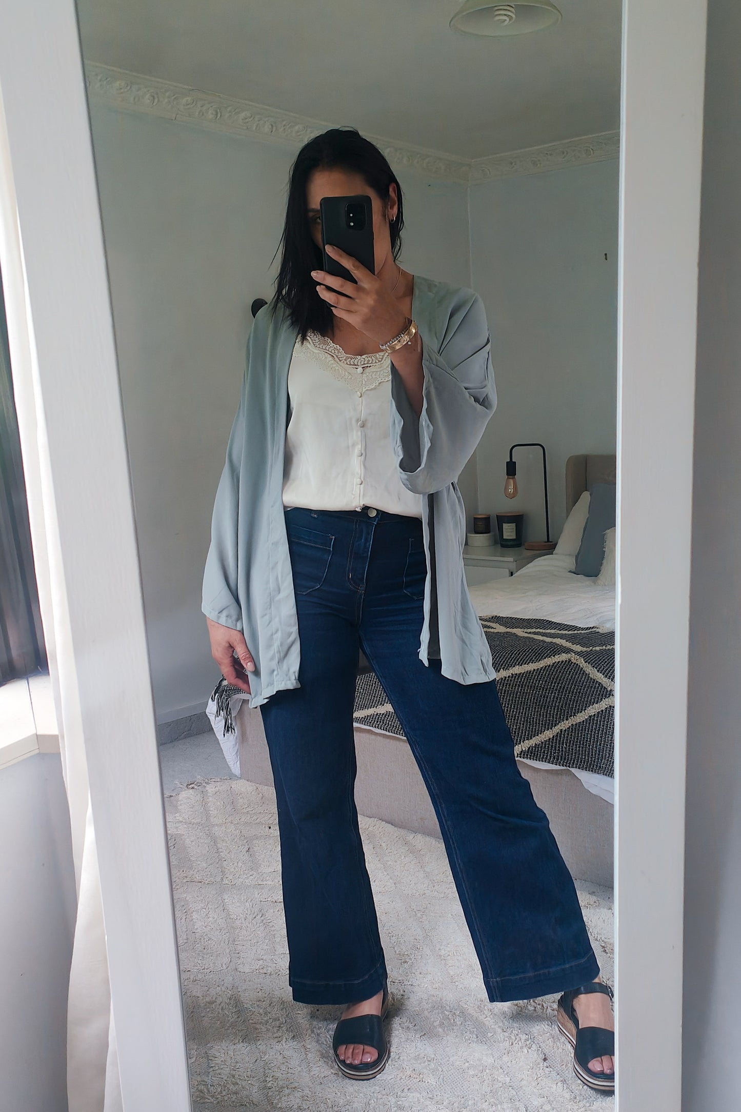 Light Green - Longer Open Front Jacket