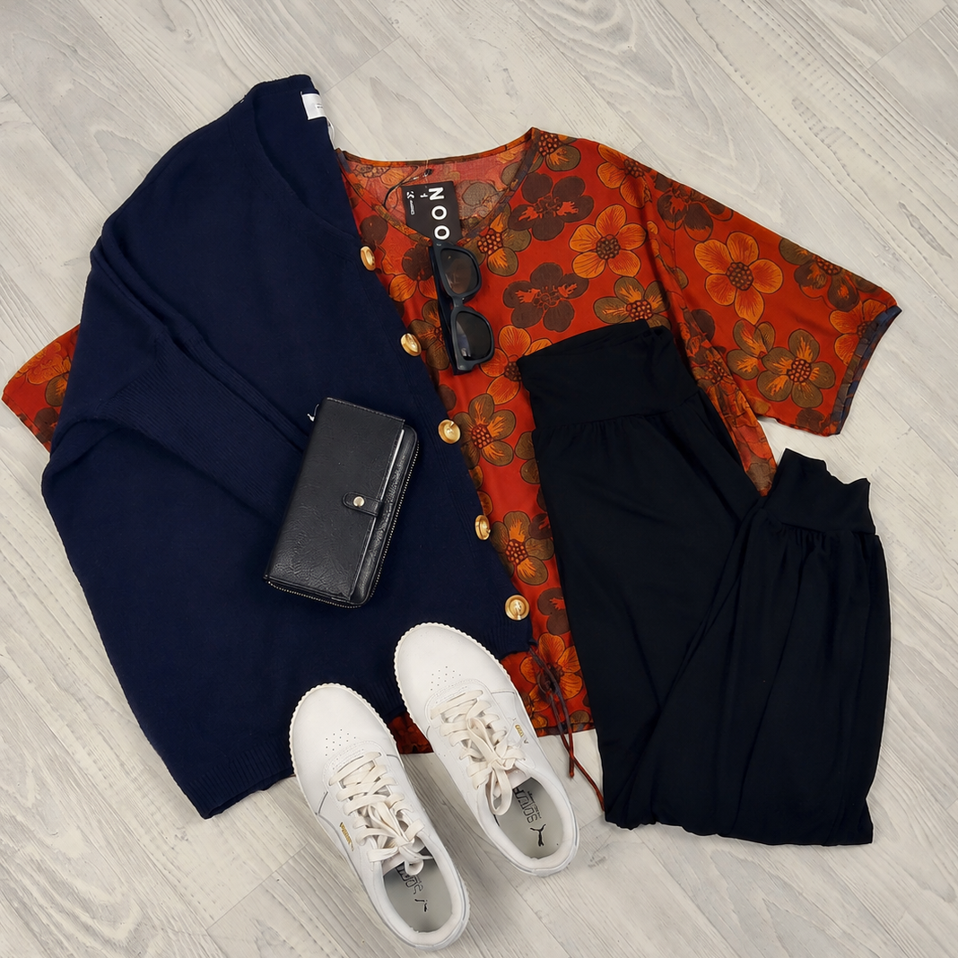 Short Sleeve Verity Tie Top - Vibrant Floral
