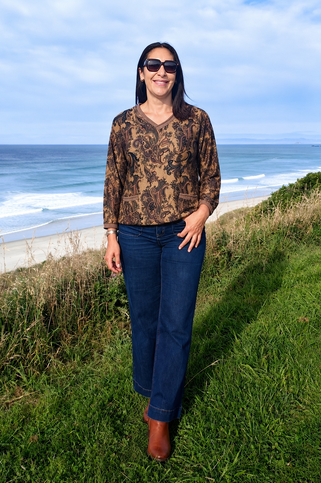Lila Jersey - Fawn Paisley