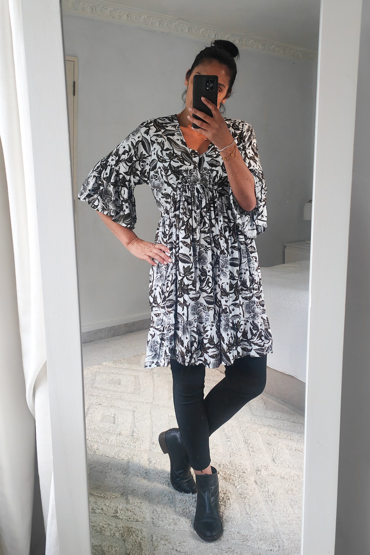 Boho Drawstring Stella Tunic - Chocolate Vine
