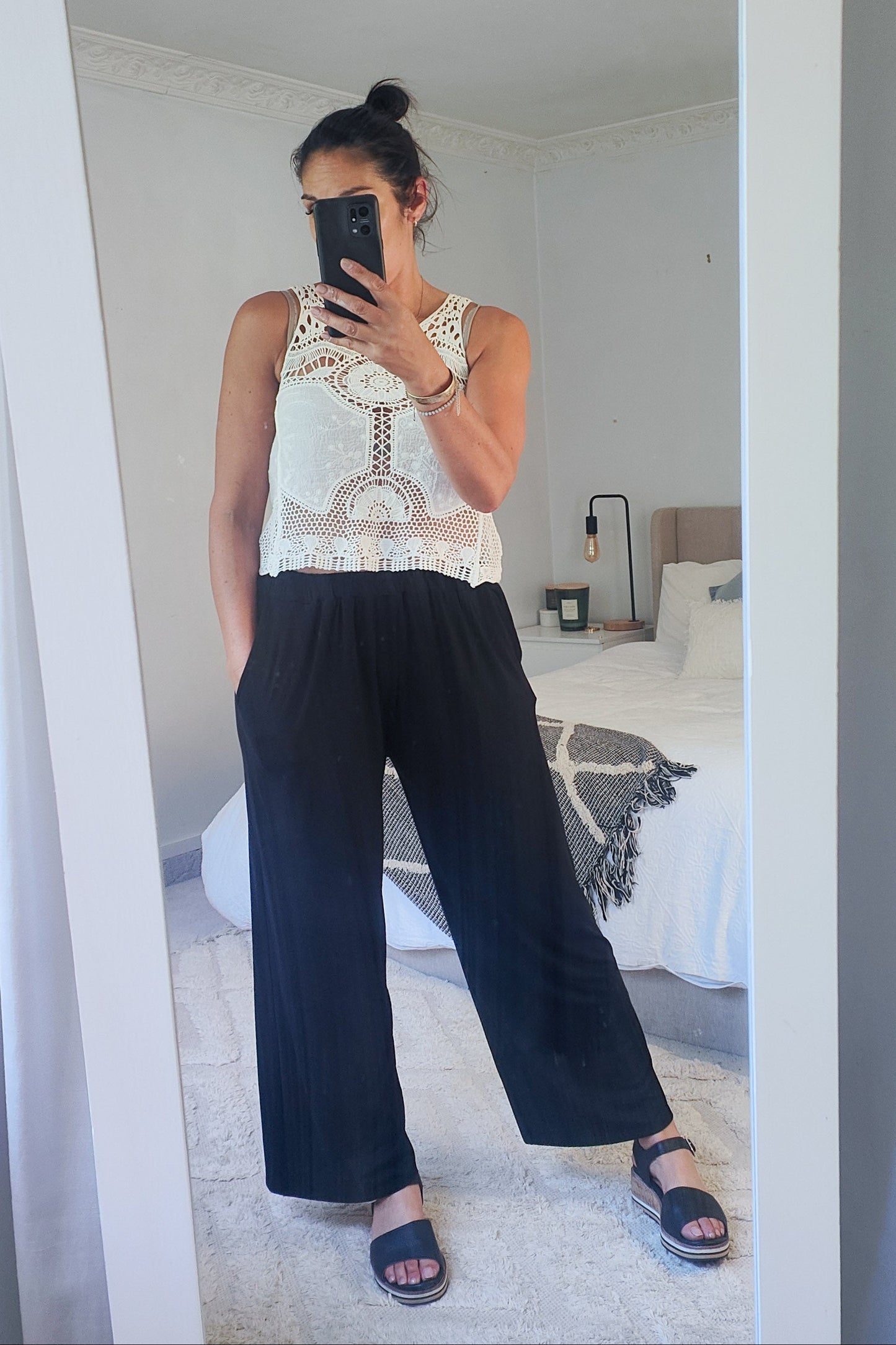 Wide Leg Weekender Pants - Black
