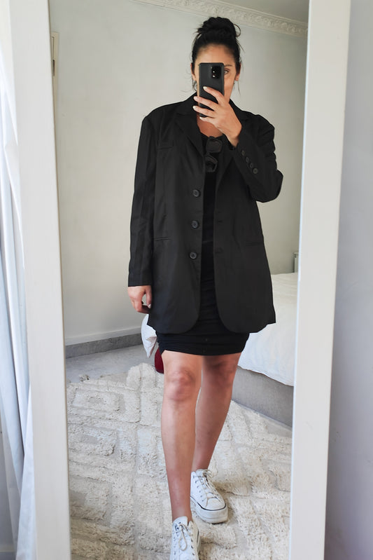Oversized Longer Blazer - Black