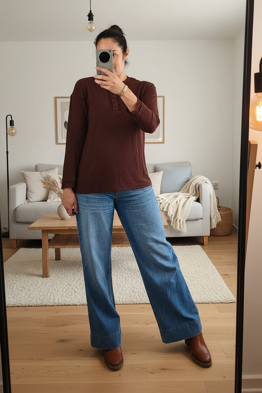 Amelia LS Top - Cocoa