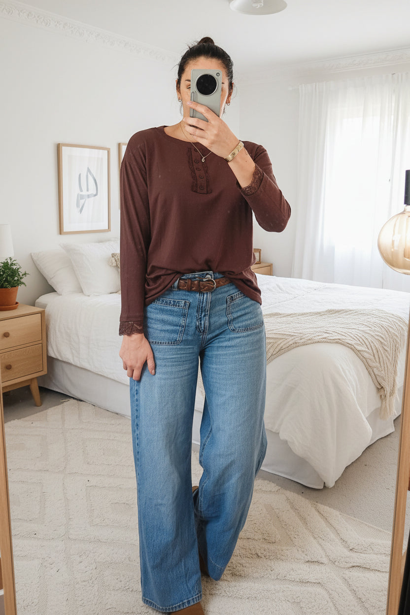 Amelia LS Top - White