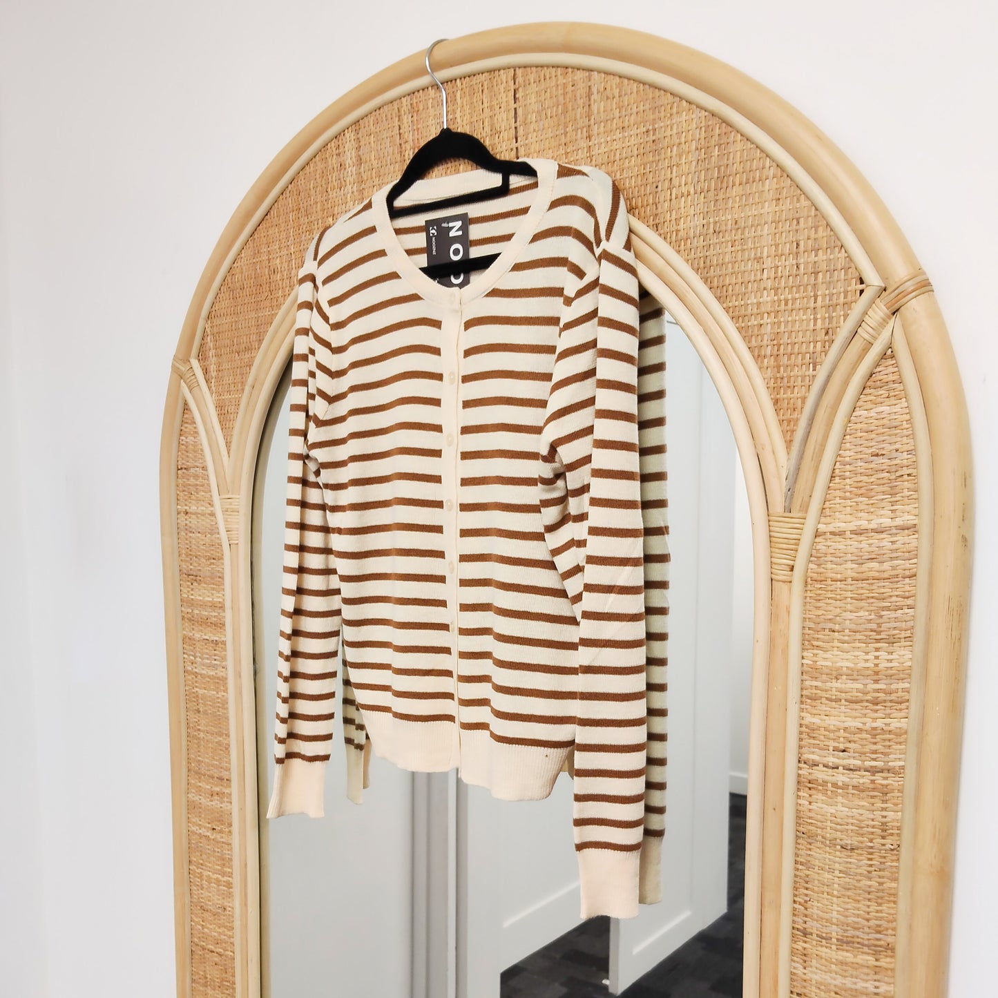 Tan/Cream - Brigitte Button-Up Cardigan