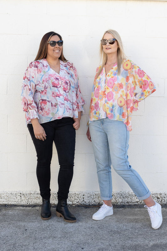 Chiffon Alex Top - Whimsical Garden