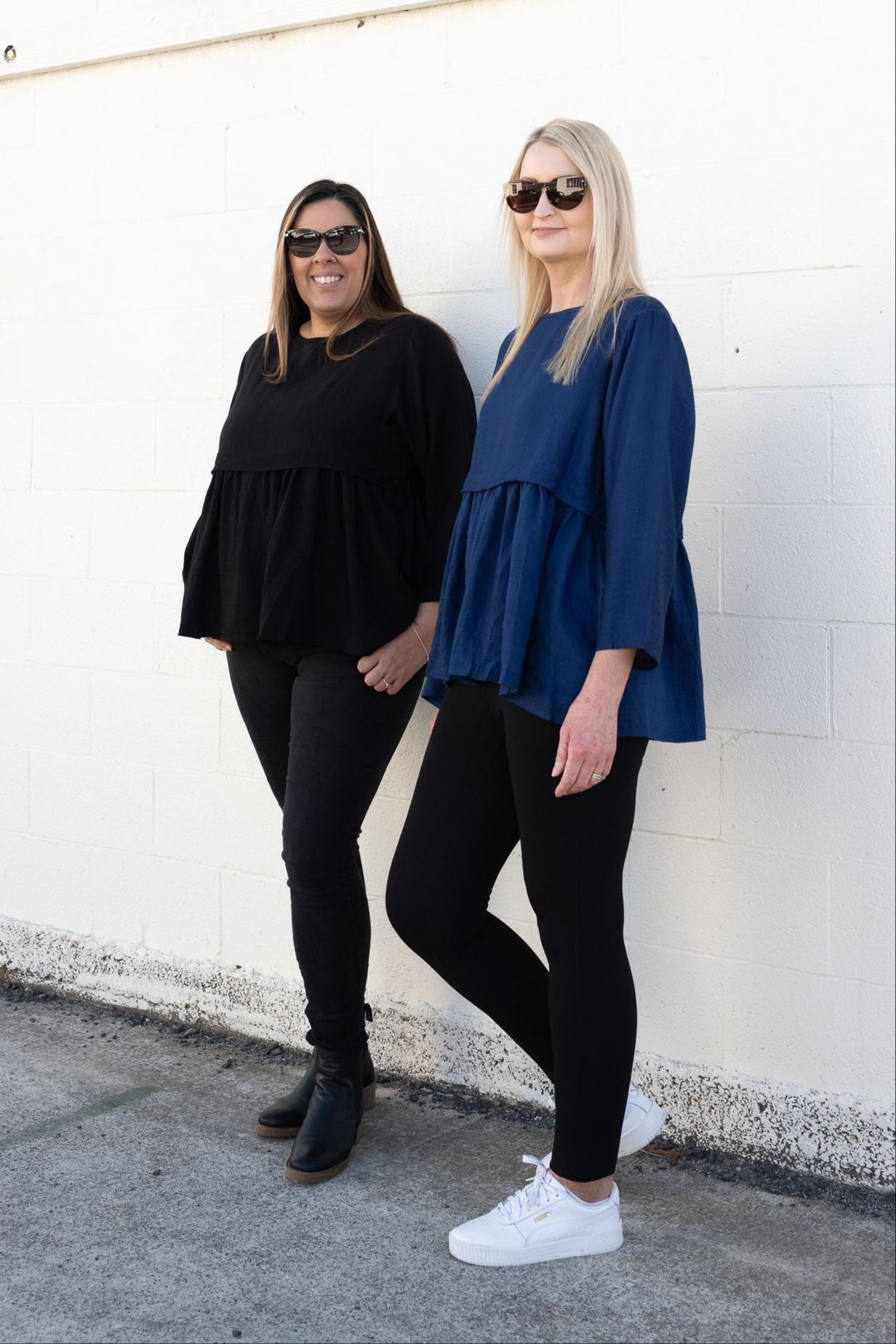 Black - Long Sleeve Frill Detail Top
