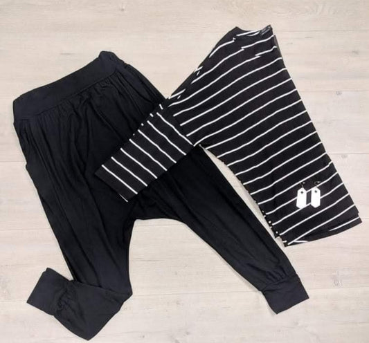 Wide Stripe Batwing Molly Top - Black/White