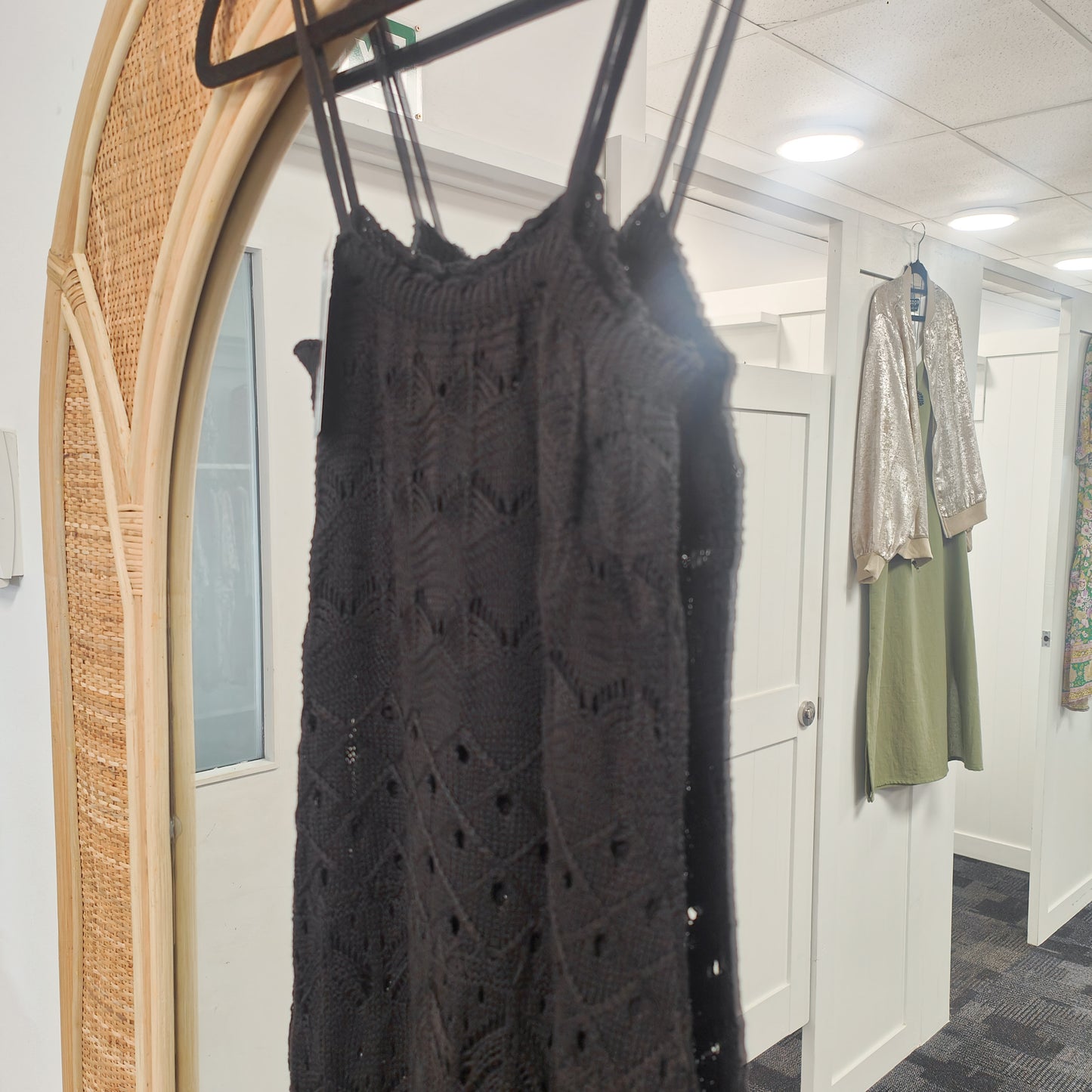 Crochet Bodycon Dress - Black