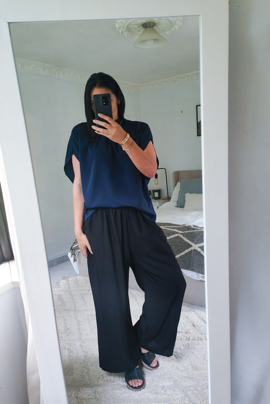 Silky Niamh Capsule Tie Top - Navy