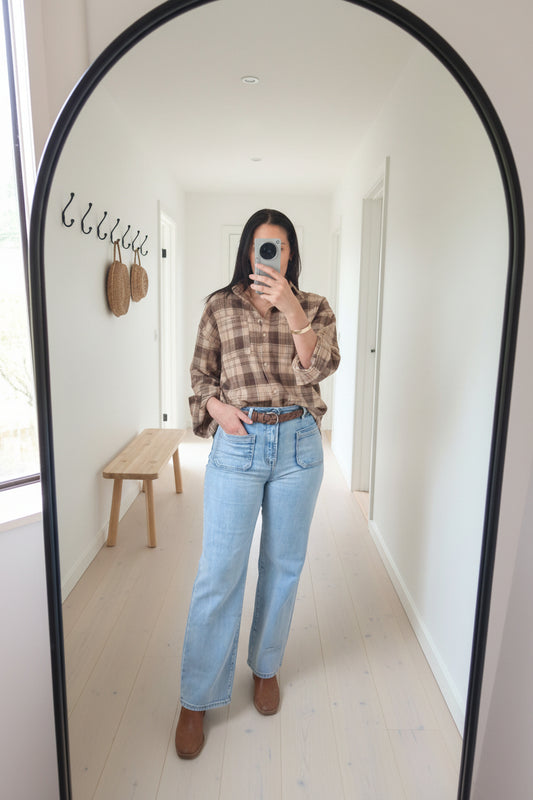 Plaid Jessie Shirt - Warm Mocha