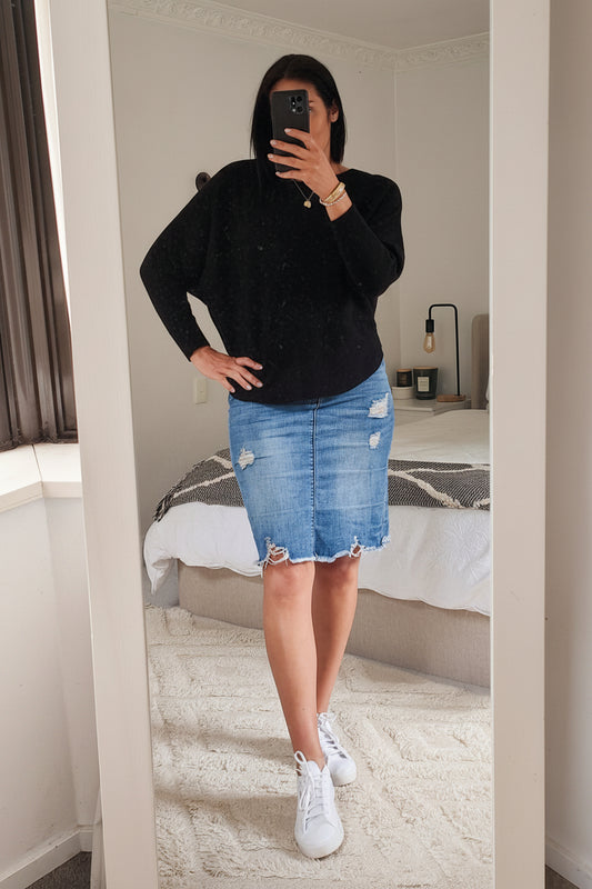 Basic Black Batwing Knit