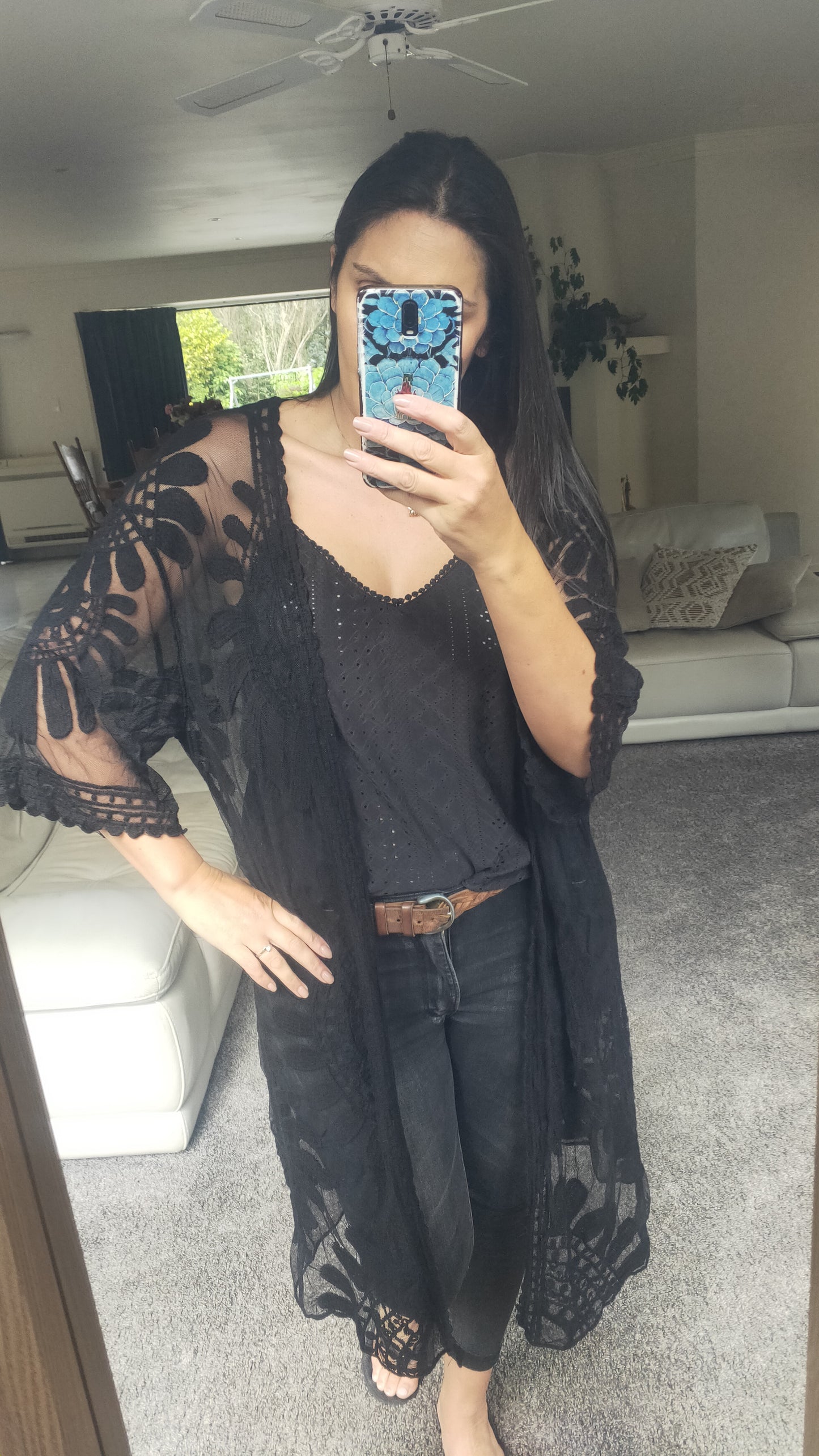 Tatiana Embroidered Cardi - Black