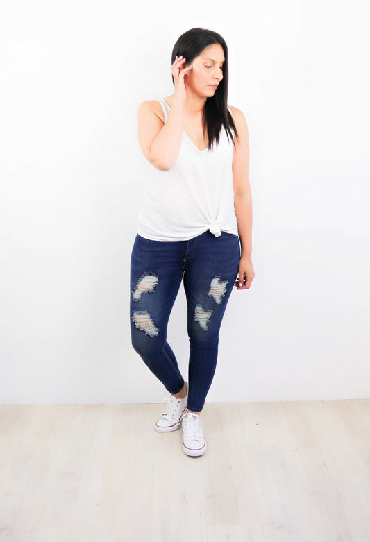 NOOZ Distressed Medium Wash Jeans