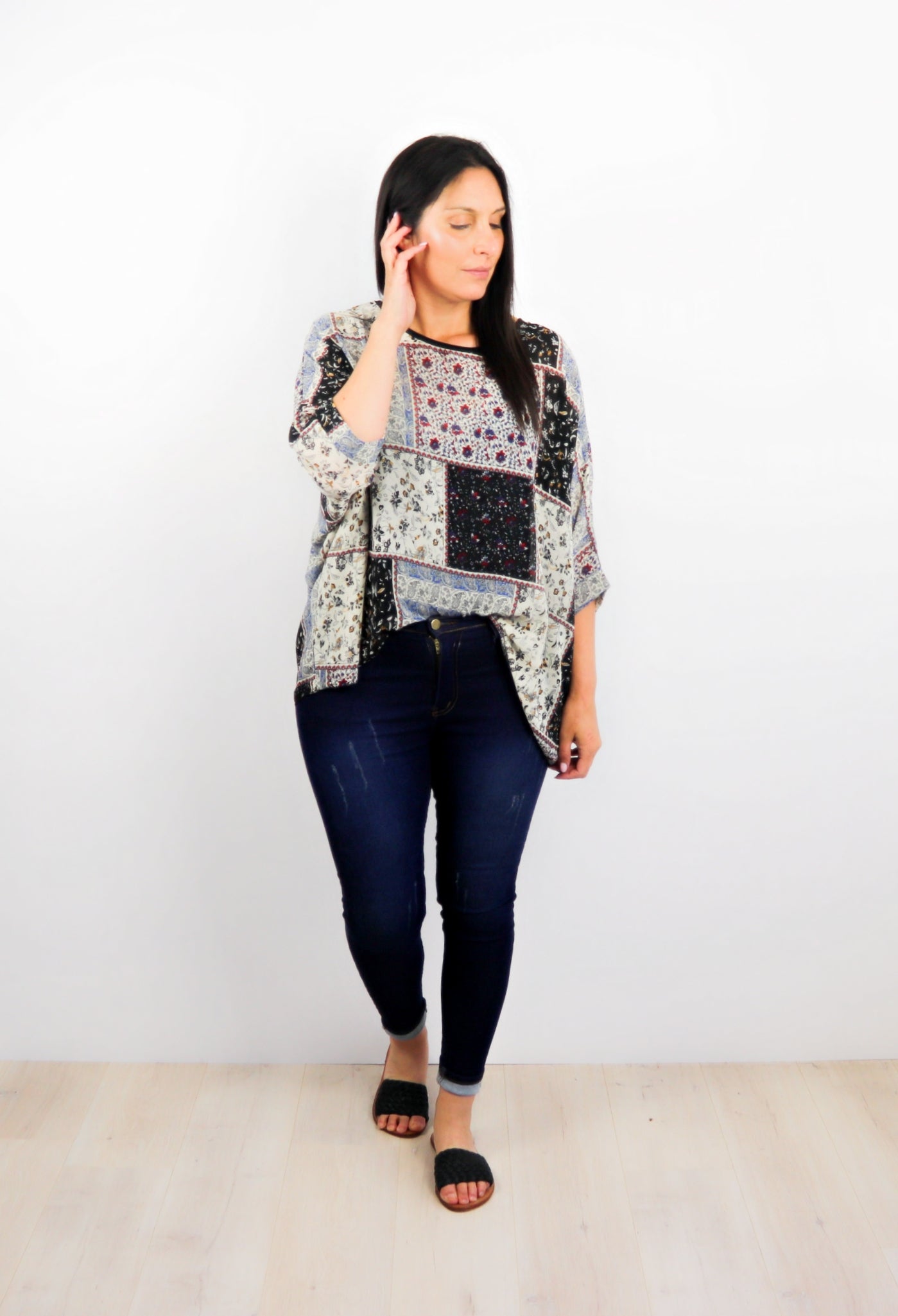 Patchwork Draped Top - Vogue Collection