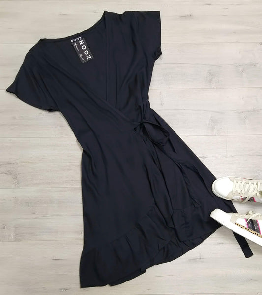 Short Black Olivia Wrap Dress