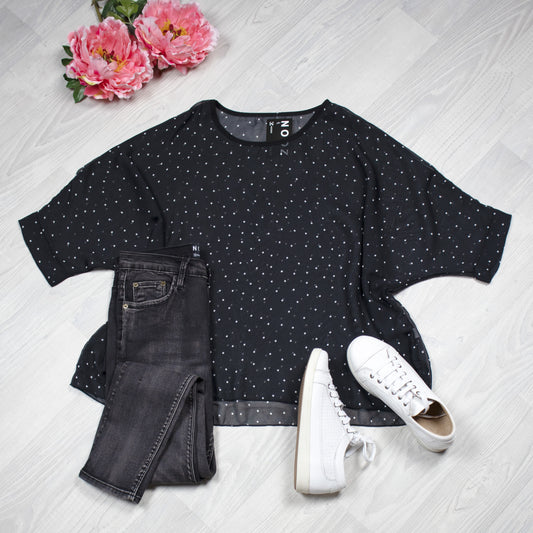 PRE-ORDER** Polka Dot Draped Top - Vogue Collection